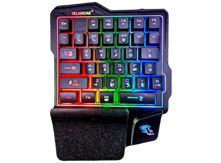 Teclado gamer una mano con luz