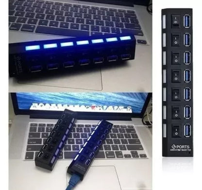 Hub 7 Puertos Usb 3.0 Alta Velocidad